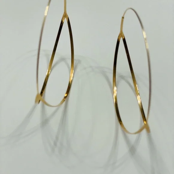Lana Jewelry 14K yellow Gold Flirt Split hoops 3" long - Picture 11 of 16